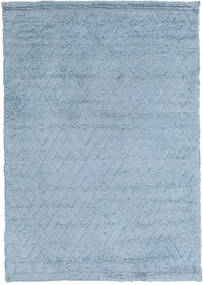  140X200 Plain (Single Colored) Small Soho Soft Rug - Blue Wool