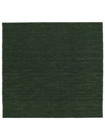  ウール 絨毯 250X250 Kelim Loom フォレストグリーン 正方形 ラグ 大