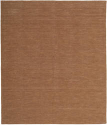  250X300 Plain (Single Colored) Large Kilim Loom Rug - Brown Wool