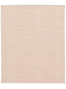 Kelim Loom 250X300 大 ライトピンク 単色 ウール 絨毯