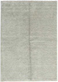  Handloom Fringes - Grey/Light_Green 140X200 Wool Rug Small Carpetvista