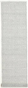 Alva 80X350 Small White/Black Plain (Single Colored) Runner Wool Rug