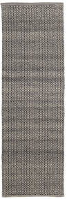 Alva 80X250 Small Brown/Black Plain (Single Colored) Runner Wool Rug