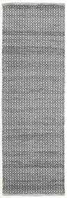 Alva 80X250 Small Grey/Black Plain (Single Colored) Runner Wool Rug