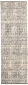 Alva 80X250 Small Brown/White Plain (Single Colored) Runner Wool Rug