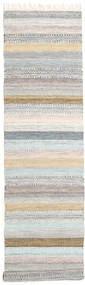 Ester 80X350 Small Multicolor Striped Runner Wool Rug