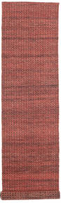  Tapete Lã 80X350 Alva Vermelho Enferrujado/Preto Pequeno