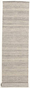 Alva 80X350 Small Brown/White Plain (Single Colored) Runner Wool Rug