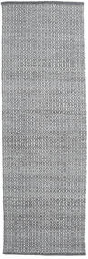 Alva 80X250 Small Dark Grey/White Plain (Single Colored) Runner Wool Rug