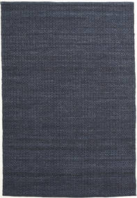  160X230 Eén Kleur Alva Vloerkleed - Blauw/Zwart Wol