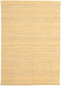 Alva 160X230 Mustard Yellow/White Plain (Single Colored) Wool Rug