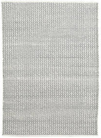 Alva 160X230 White/Black Plain (Single Colored) Wool Rug
