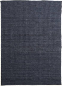  250X350 単色 大 Alva 絨毯 - ブルー/ブラック ウール
