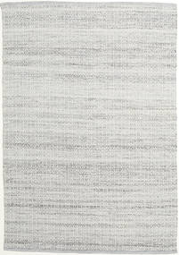 Alva 160X230 Grey/White Plain (Single Colored) Wool Rug 