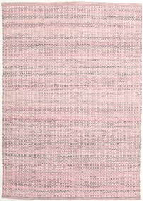 Alva 140X200 Small Pink/White Plain (Single Colored) Wool Rug