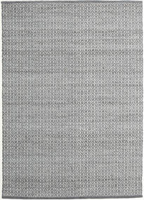  140X200 Plain (Single Colored) Small Alva Rug - Dark Grey/White Wool