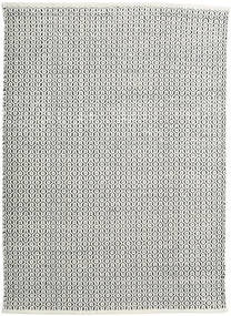  140X200 Einfarbig Klein Alva Teppich - Weiß/Schwarz Wolle