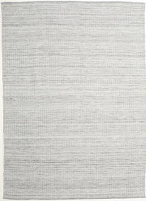 Alva 250X350 Large Grey/White Plain (Single Colored) Wool Rug 