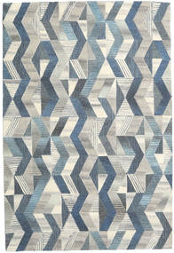 Ziggyn 200X300 Cinzento/Azul Abstrato Tapete Lã