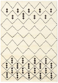  Berber Stick Shaggy Tappeto 156X208 Di Lana Beige/Grigio Scuro Piccolo Carpetvista