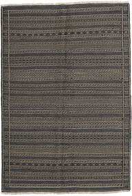  Orientalischer Kelim Teppich 158X228 Schwarz/Braun Wolle, Persien/Iran Carpetvista