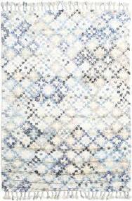 Greta 160X230 Krémová Bílá/Modrá Vlněný Koberec