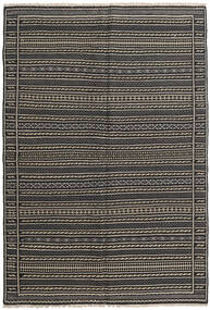  Orientalischer Kelim Teppich 159X230 Schwarz/Braun Wolle, Persien/Iran Carpetvista