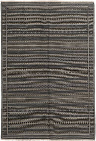  Orientalischer Kelim Teppich 159X231 Schwarz/Braun Wolle, Persien/Iran Carpetvista