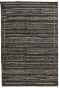 Orientalischer Kelim Persisch Teppich - Braun/Grau 160X230 Braun/Grau Wolle, Dänemark Carpetvista