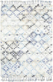  120X180 Tapete Shaggy Pequeno Greta - Branco Creme/Azul Lã