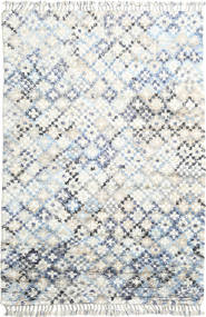 Greta 250X350 大 クリームホワイト/ブルー ウール 絨毯