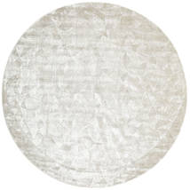  Ø 250 単色 大 Crystal 絨毯 - シルバーグレー/オフホワイト 