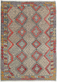  169X240 Kelim Afghan Old Stil Teppich Grau/Beige Afghanistan Carpetvista