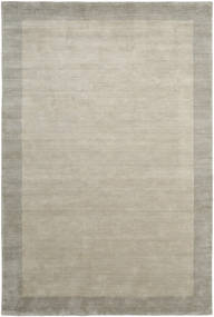  200X300 Plain (Single Colored) Handloom Frame Rug - Greige Wool
