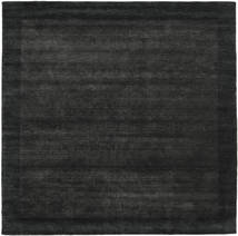  ウール 絨毯 300X300 Handloom Frame ブラック/ダークグレー 正方形 ラグ 大