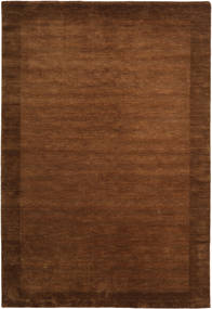Handloom Frame 300X400 Large Brown Plain (Single Colored) Wool Rug