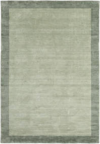 Handloom Frame 160X230 Grey/Green Plain (Single Colored) Wool Rug 