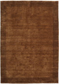 Handloom Frame 160X230 Brown Plain (Single Colored) Wool Rug 