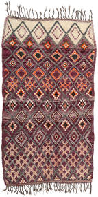 Berber Moroccan - Mid Atlas Matto 214X385 Käytävämatto Punainen/Tummanpunainen Villa, Marokko Carpetvista