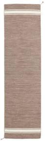 Ernst 80X300 Small Light Brown/Off White Plain (Single Colored) Runner Wool Rug