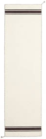  80X300 Plain (Single Colored) Small Ernst Rug - Off White/Brown Wool