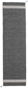 Ernst 80X300 Small Dark Grey/Beige Plain (Single Colored) Runner Wool Rug