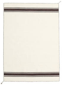 Ernst 140X200 Small Off White/Brown Plain (Single Colored) Wool Rug