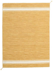 Ernst 140X200 Small Mustard Yellow/Off White Plain (Single Colored) Wool Rug