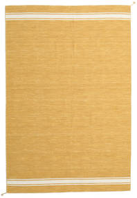 Ernst 200X300 Mustard Yellow/Off White Plain (Single Colored) Wool Rug
