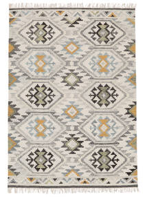 Mirzapur 160X230 クリームホワイト/マスタード 幾何学模様 ウール 絨毯