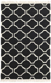 London 160X230 ブラック/オフホワイト 幾何学模様 ウール 絨毯