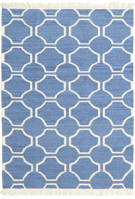  160X230 Geométrico London Tapete - Azul/Branco Pérola Lã
