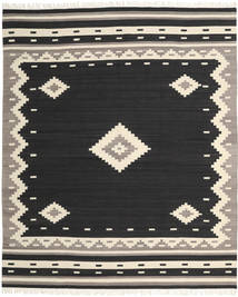 Tribal 250X300 大 ブラック 円形 ウール 絨毯