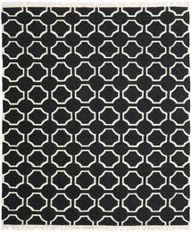 London 250X300 大 ブラック/オフホワイト 幾何学模様 ウール 絨毯
